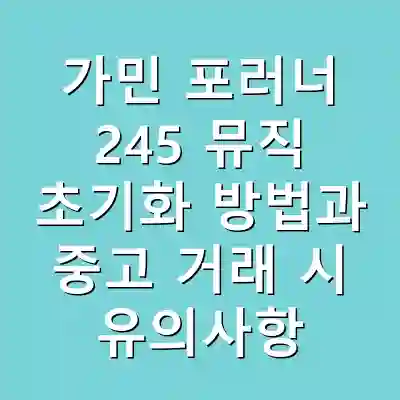 가민 포러너 245 뮤직 초기화 방법과 중고 거래 시 유의사항